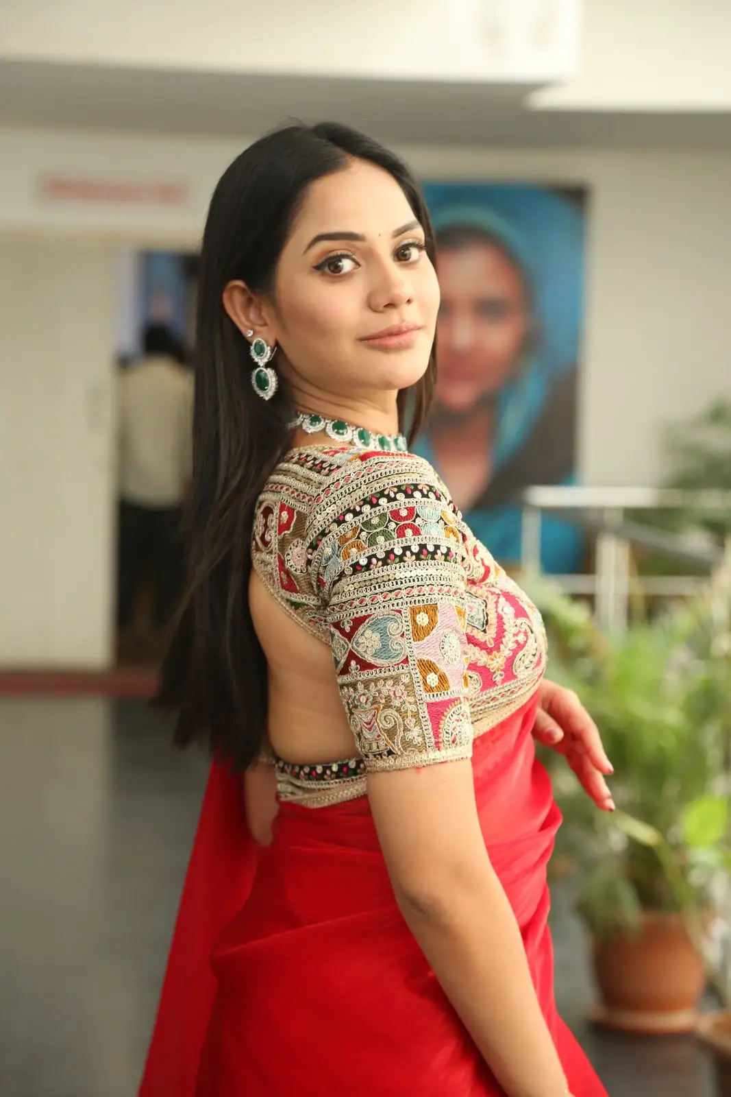 Aishwarya Dutta Saree Photos at Farhana movie press meet