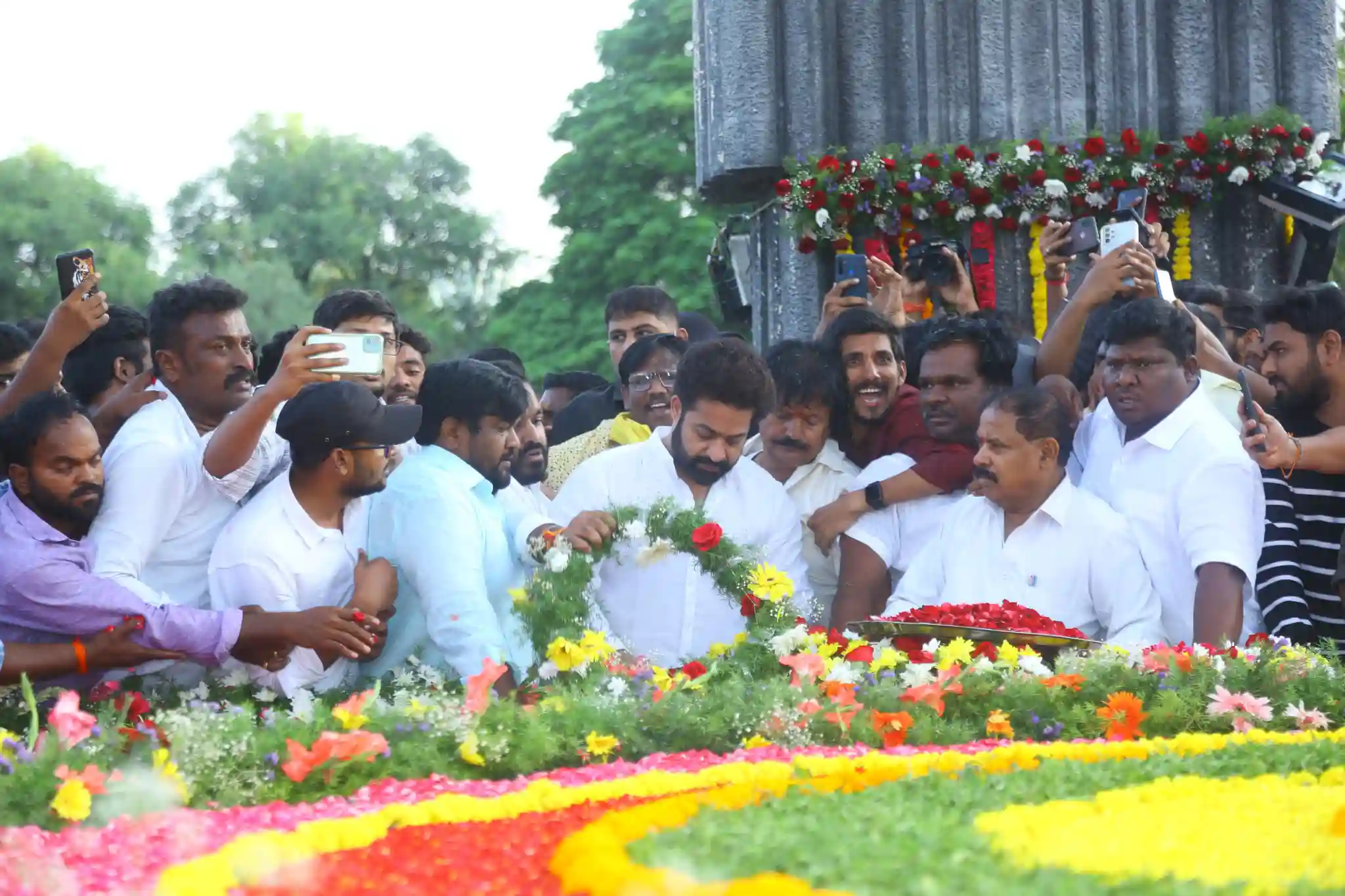 Jr NTR pays tribute to NTR on his 100th birth anniversary at NTR ghat  