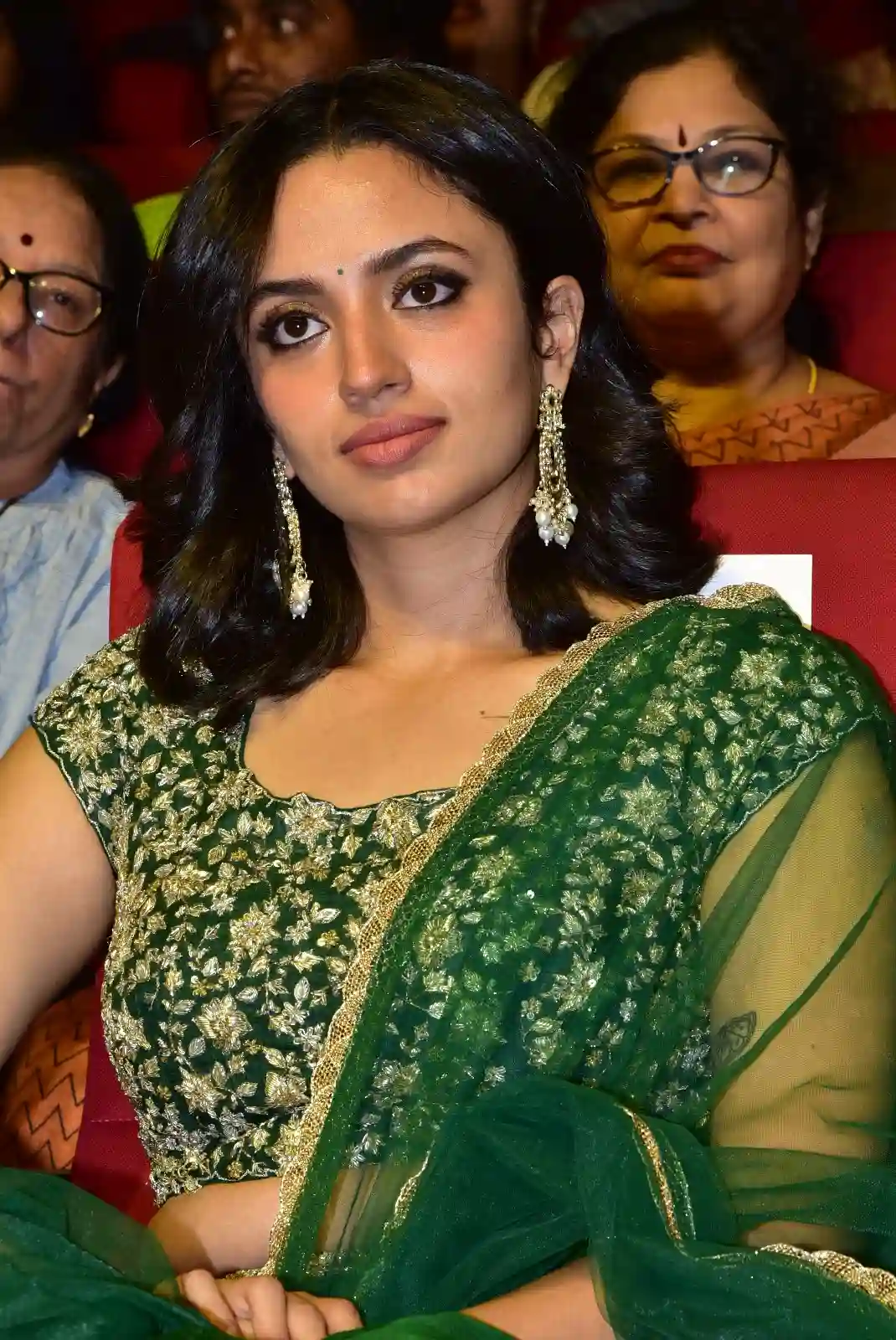 Malvika Nair shines in Anni Manchi Shakunamule Pre Release Event