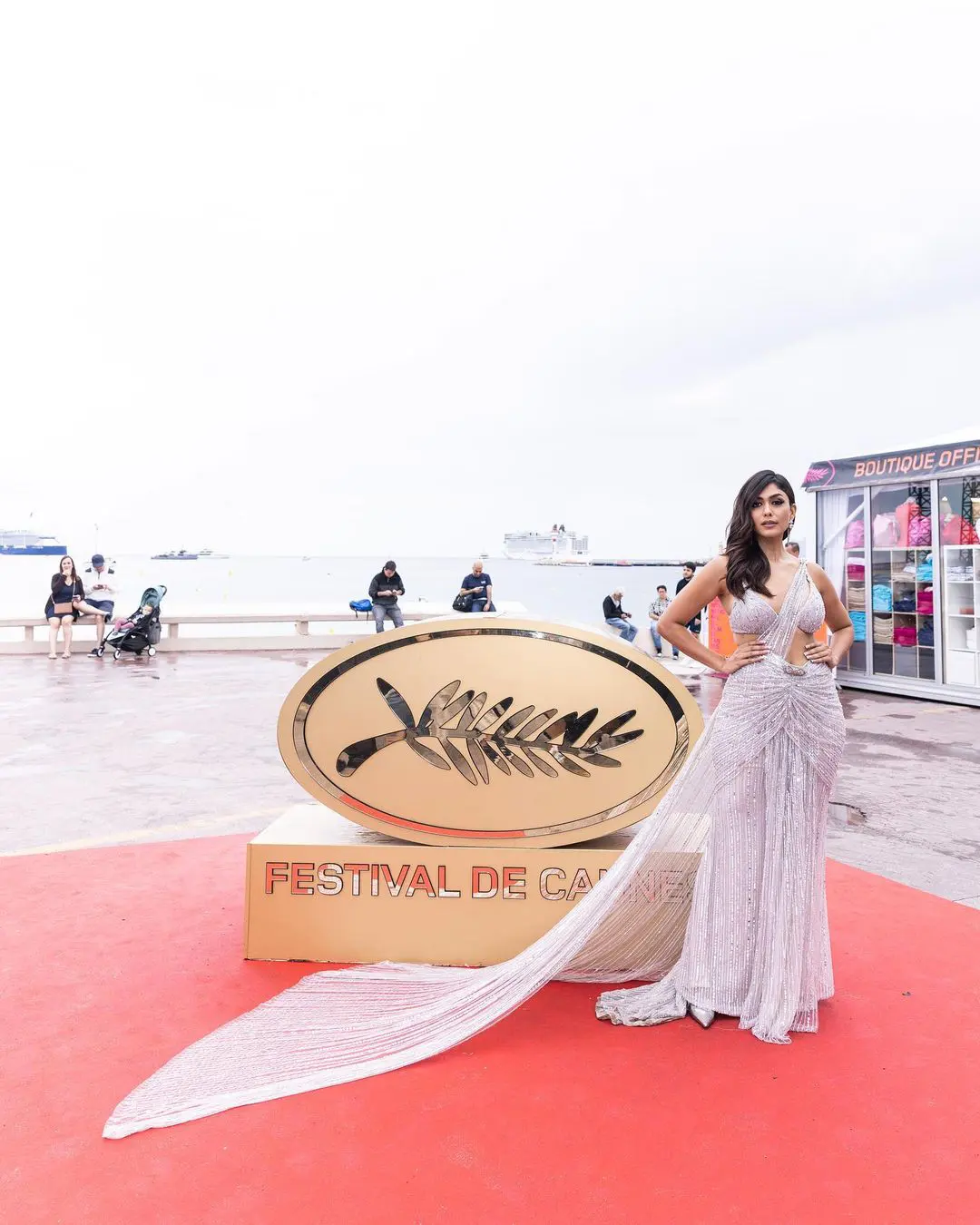 Mrunal Thakur saree photos at 76th Cannes Film Festival