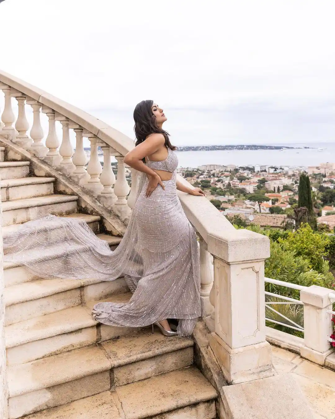 Mrunal Thakur saree photos at 76th Cannes Film Festival