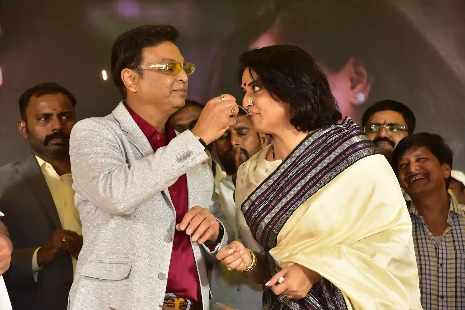 Naresh and Pavithra Lokesh in Malli Pelli Pre Release event 