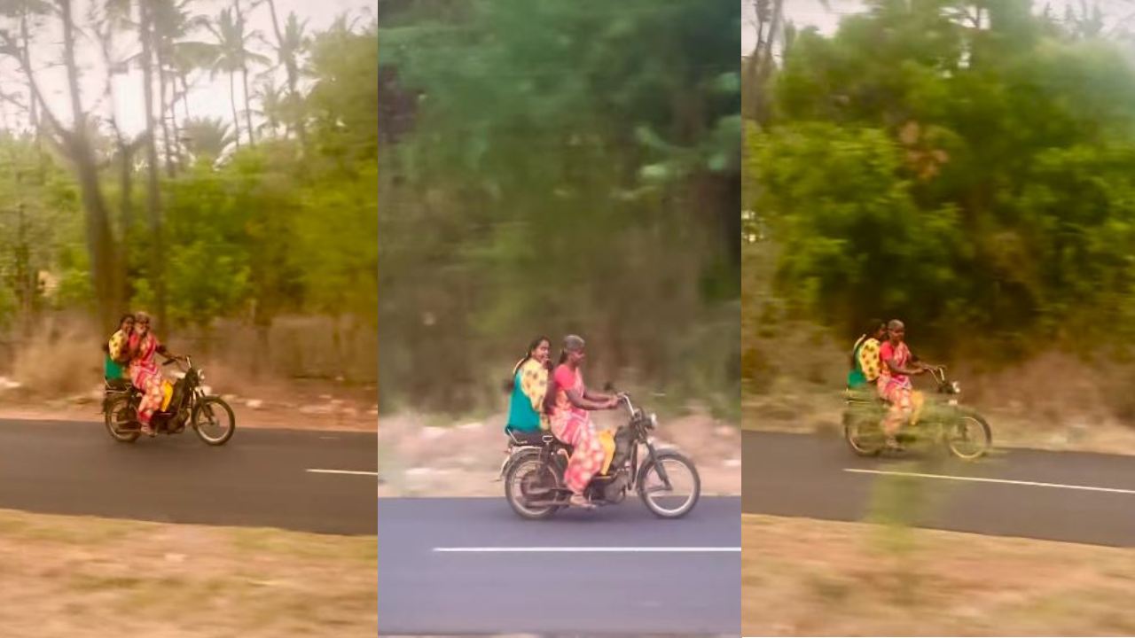 Women on moped : మోపెడ్పై ముద్దులు పెడుతూ మహిళలు వీడియో వైరల్ Women on moped : మోపెడ్పై ముద్దులు పెడుతూ మహిళలు వీడియో వైరల్