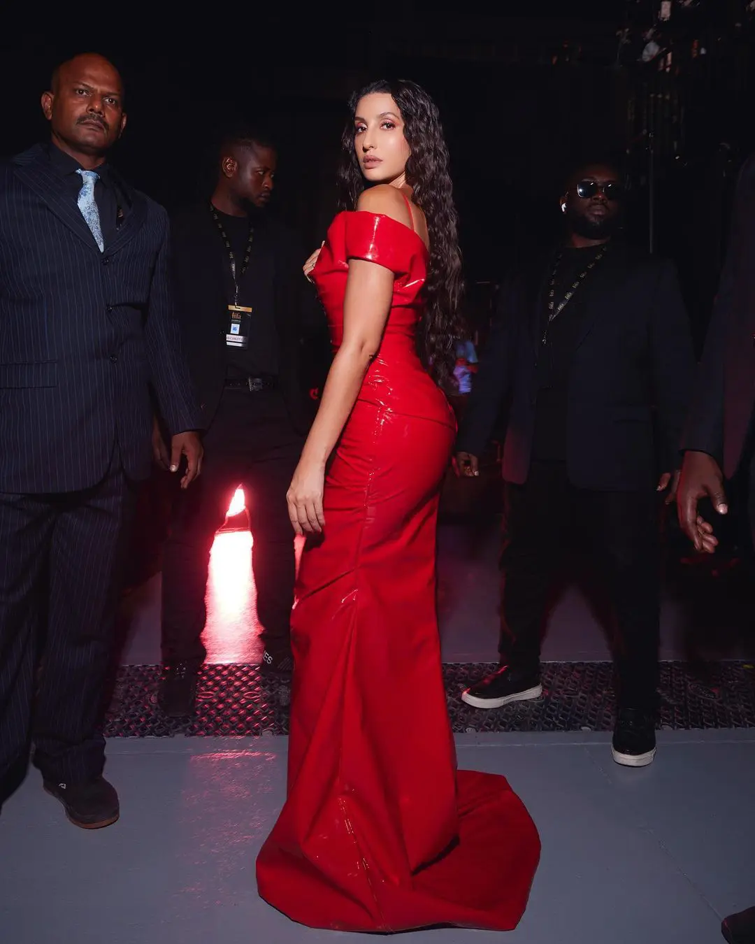 Nora Fatehi shines in Red Dress at IIFA Awards Event 