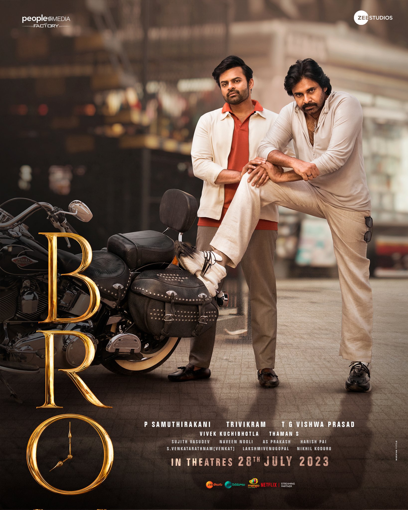 Pawan Kalyan Sai Dharam tej combination poster from Bro movie released