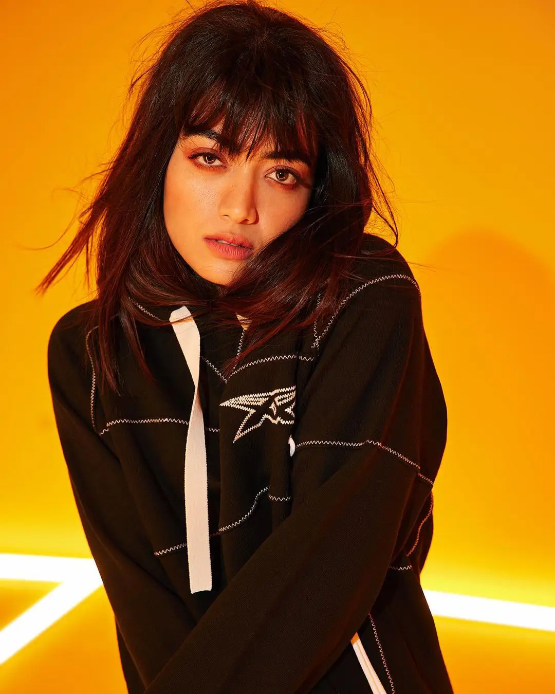 Rashmika Mandanna trendy look for Onitsuka Tiger promotions