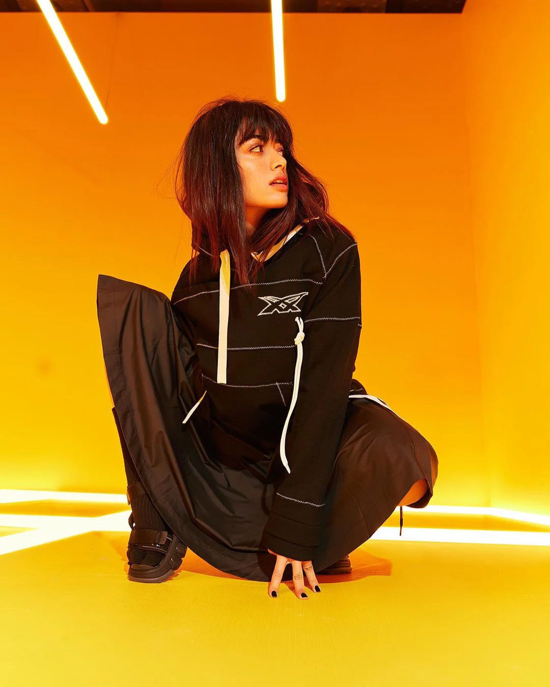 Rashmika Mandanna trendy look for Onitsuka Tiger promotions
