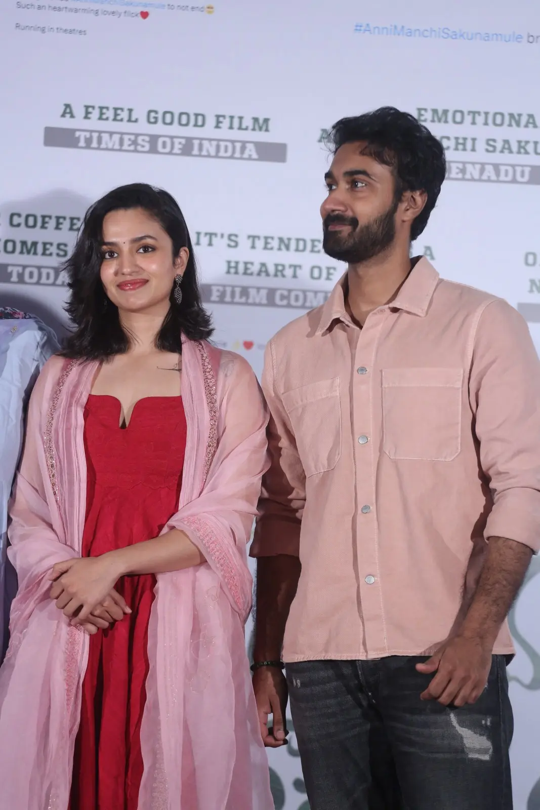 Santosh Soban Malavika Nair Photos at Anni Manchi Sakunamule success meet