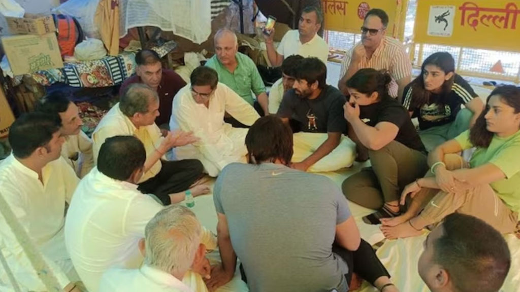 BJP Leader leader extends support to protesting wrestlers
