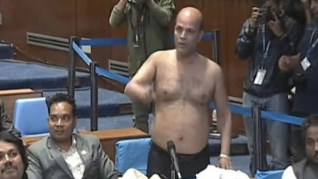 Nepal MP takes off clothes in House after not being allowed to speak