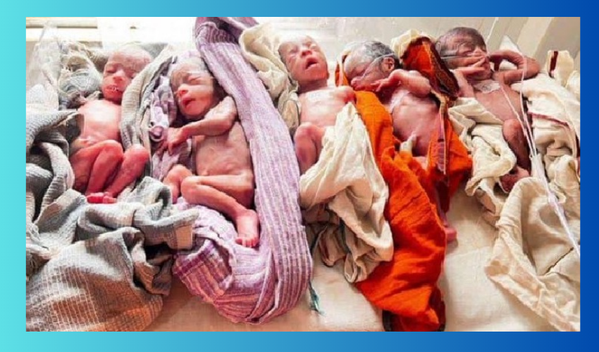 Woman Delivers Five Babies