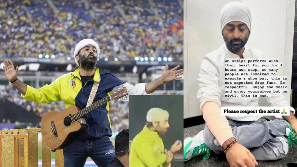 Arijit Singh was pulled and injured by a female fan at an event