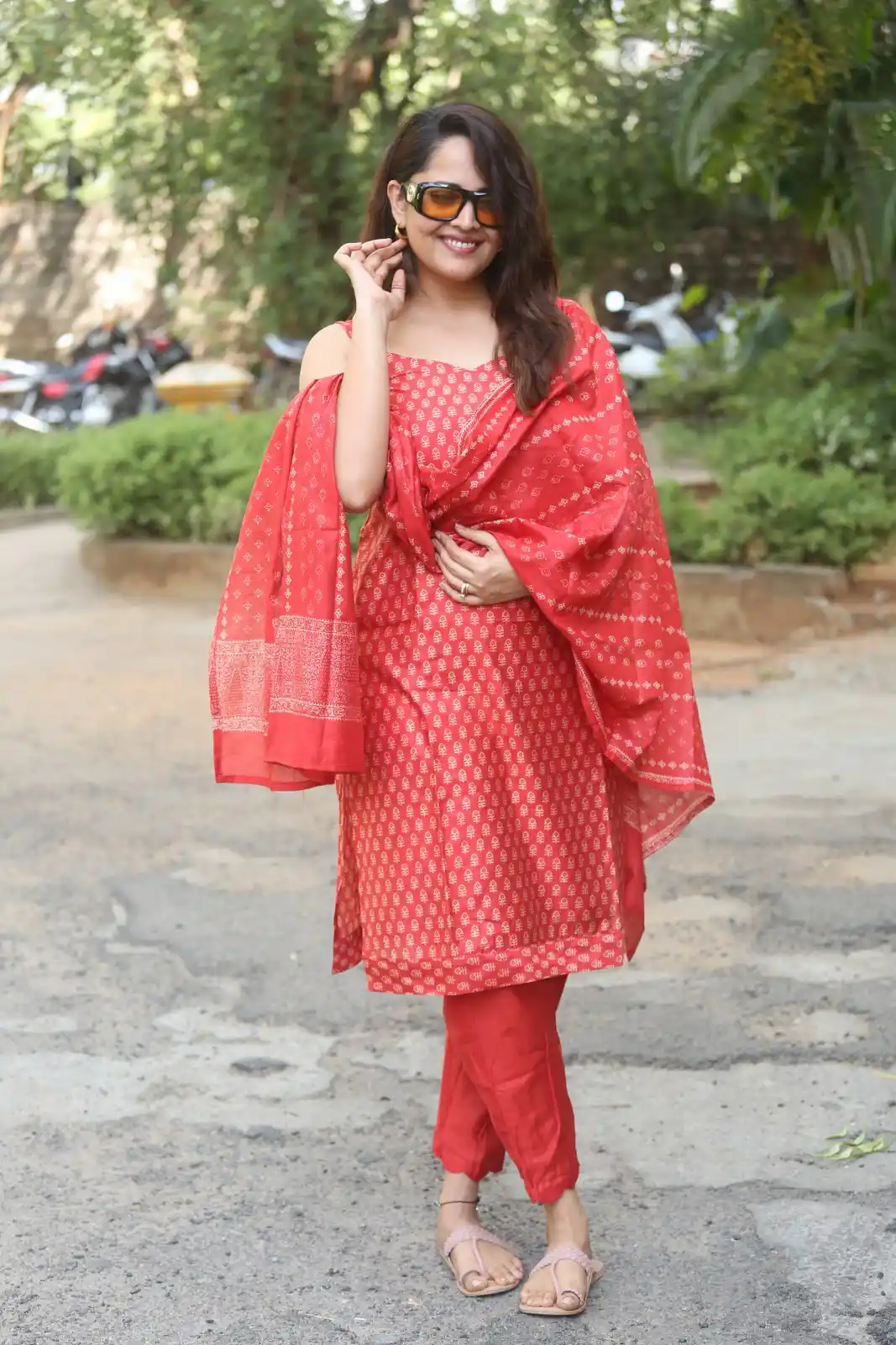 Anasuya Stylish Poses in Vimanam Movie Success Meet