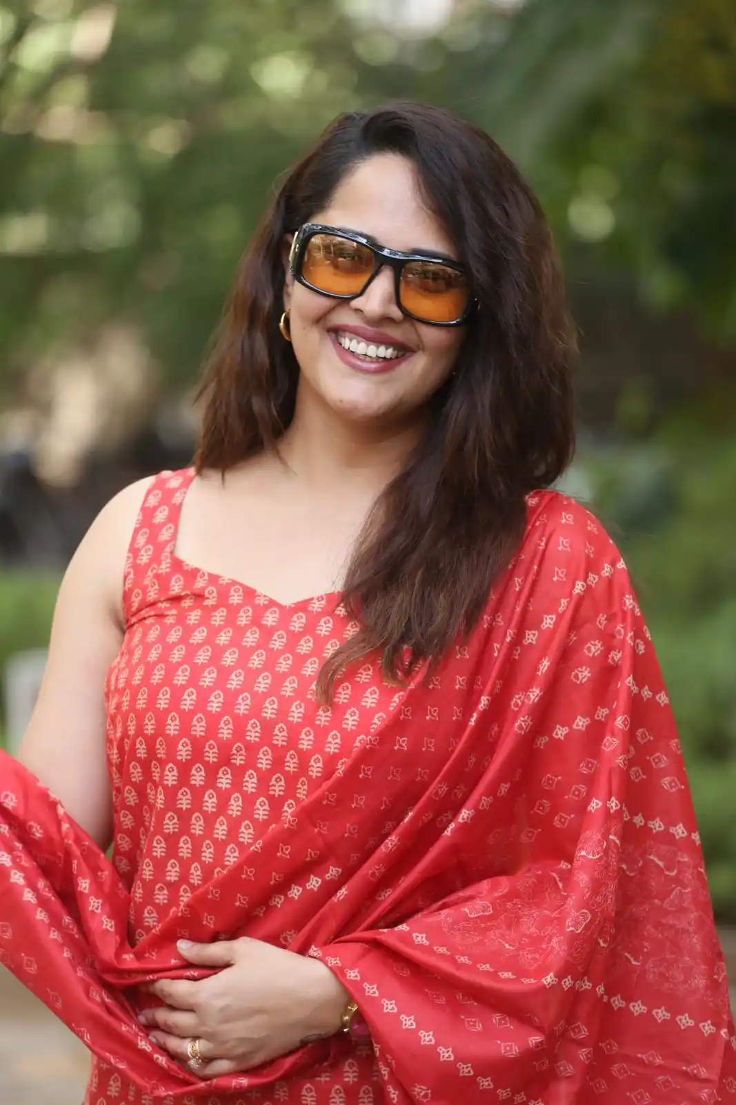 Anasuya Stylish Poses in Vimanam Movie Success Meet