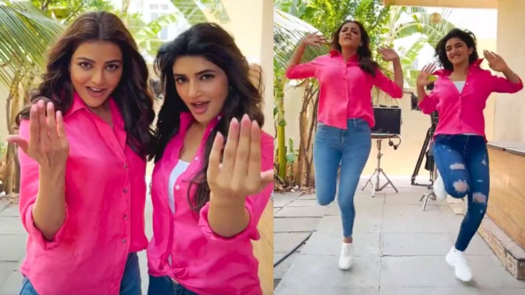 Kajal Aggarwal Sreeleela dance reel at Balakrishna Bhagavanth Kesari sets