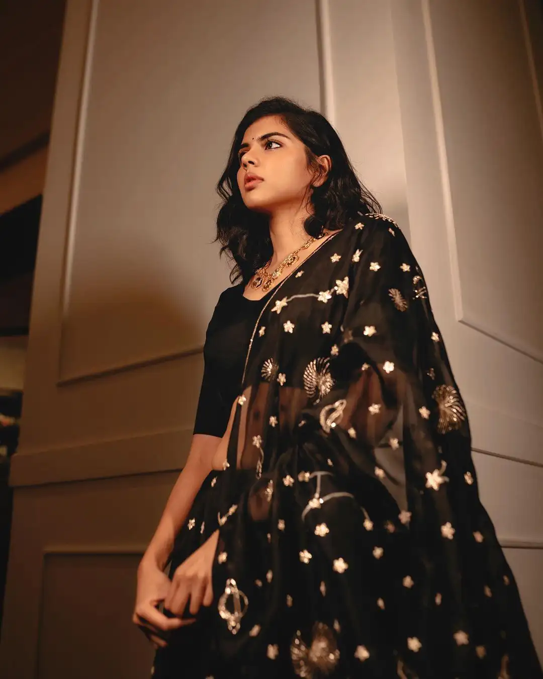 Kalyani Priyadarshan Cute Looks in Black Chudidar Dress 