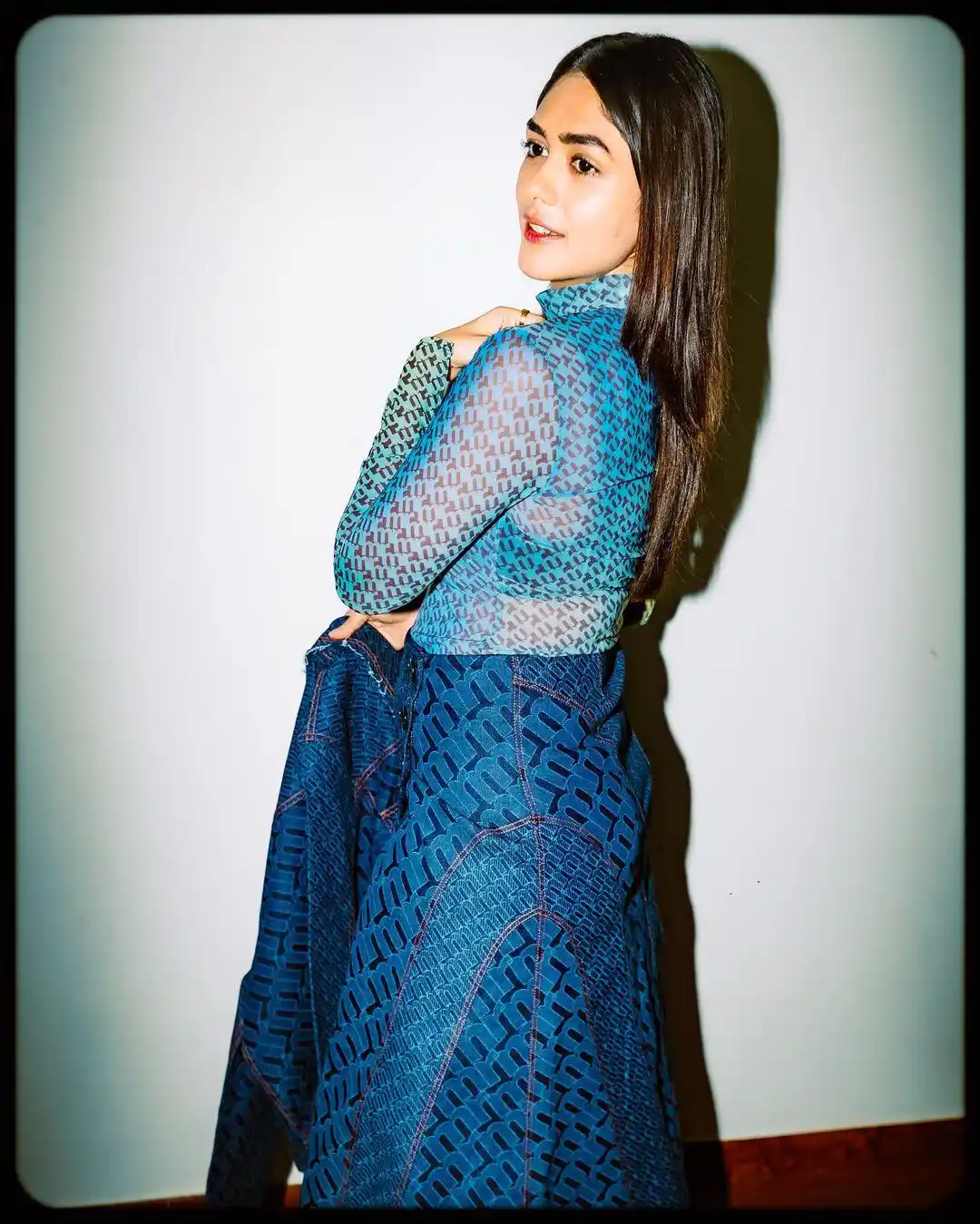 Mrunal Thakur Shines in Blue Dress