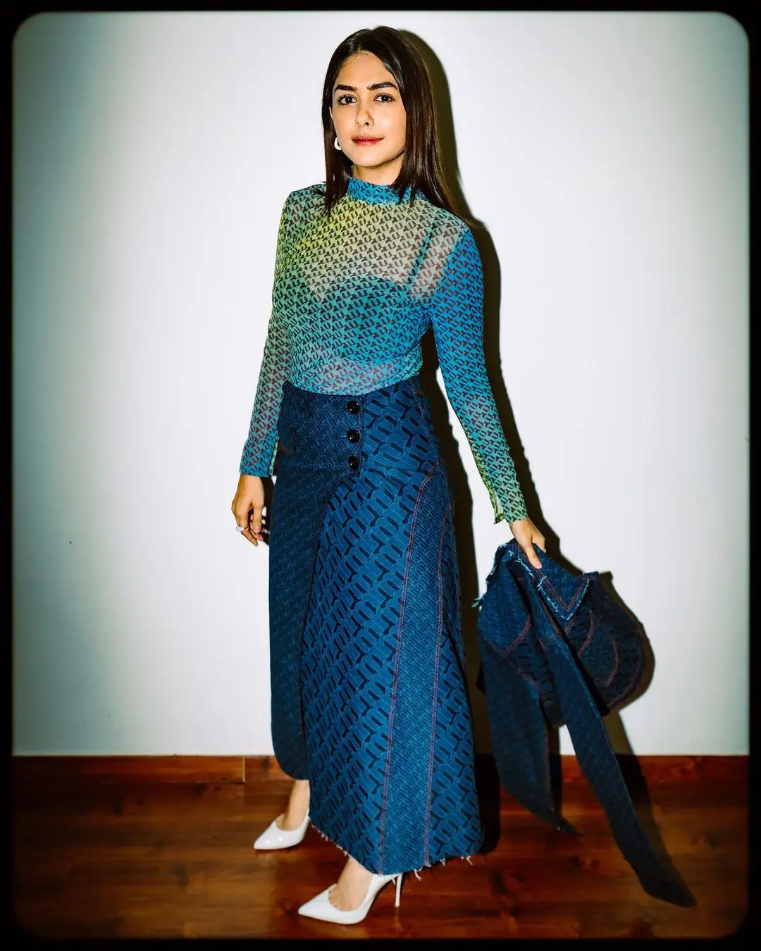 Mrunal Thakur Shines in Blue Dress
