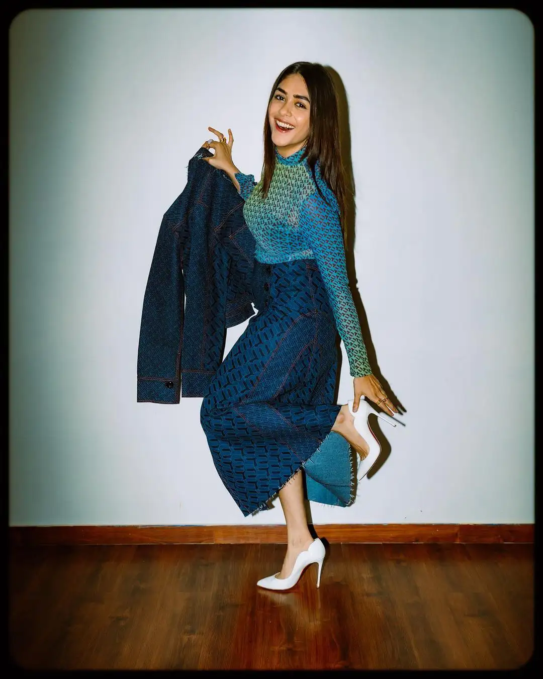 Mrunal Thakur Shines in Blue Dress