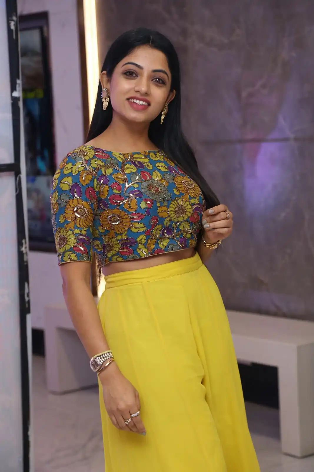 Navya Swamy Smiles cute in Intitinti Ramayanam Movie Event 