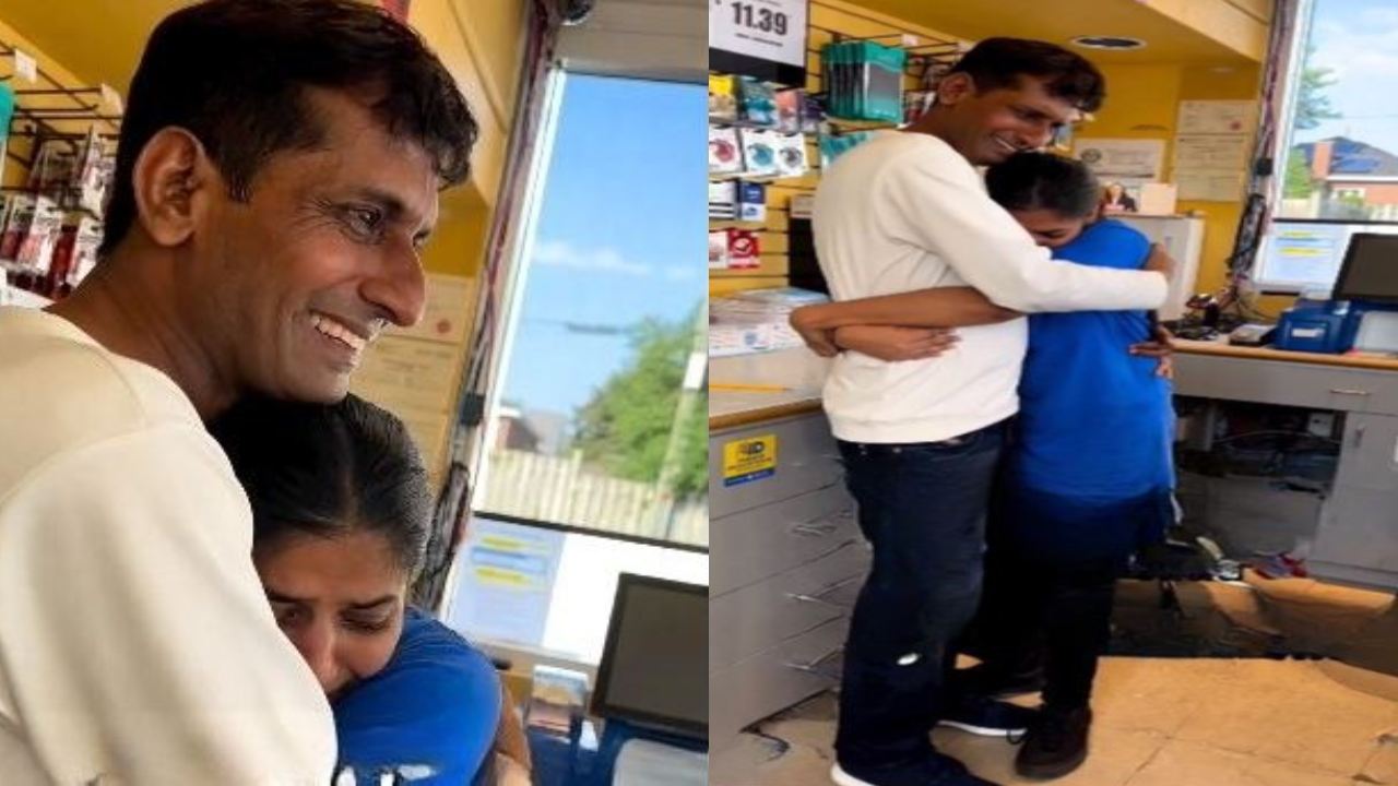 Canada : కూతురికి సర్ప్రైజ్ ఇవ్వడానికి కెనడా వెళ్లిన తండ్రి .. హార్ట్ టచింగ్ వీడియో వైరల్ Canada : కూతురికి సర్ప్రైజ్ ఇవ్వడానికి కెనడా వెళ్లిన తండ్రి .. హార్ట్ టచింగ్ వీడియో వైరల్