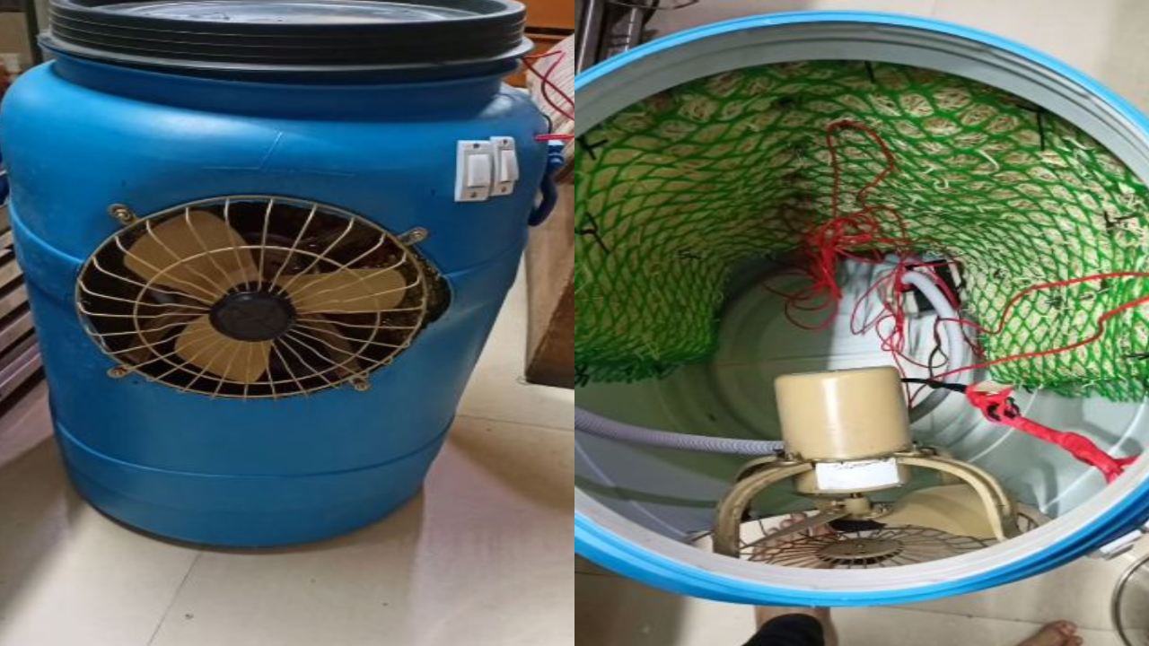 Cooler made of drum : నీళ్ల డ్రమ్మే.. కానీ అతని చేతిలో కూలర్గా మారిపోయింది.. Cooler made of drum : నీళ్ల డ్రమ్మే.. కానీ అతని చేతిలో కూలర్గా మారిపోయింది..