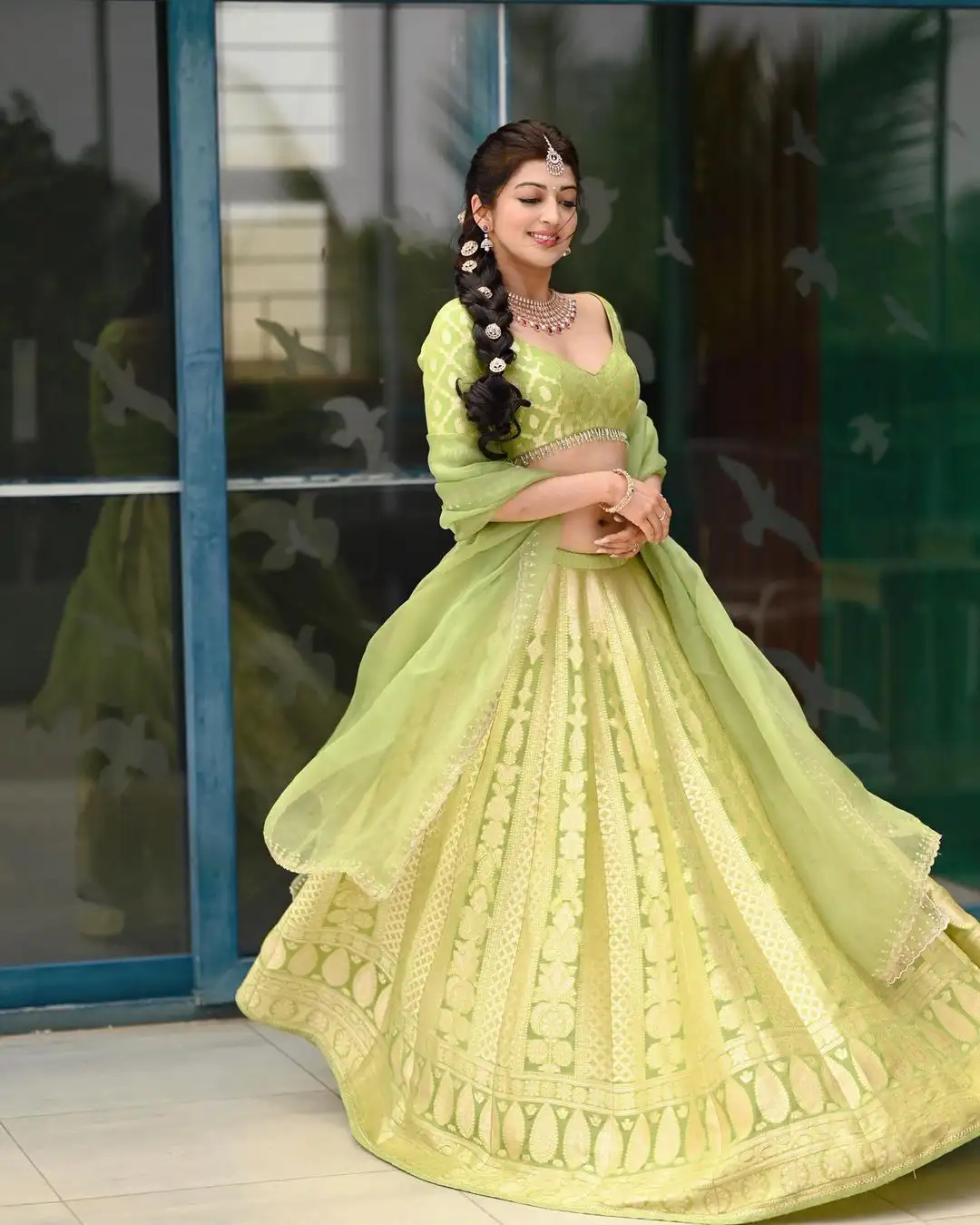 Pranita Subhash Shines in Gagra Choli Dress