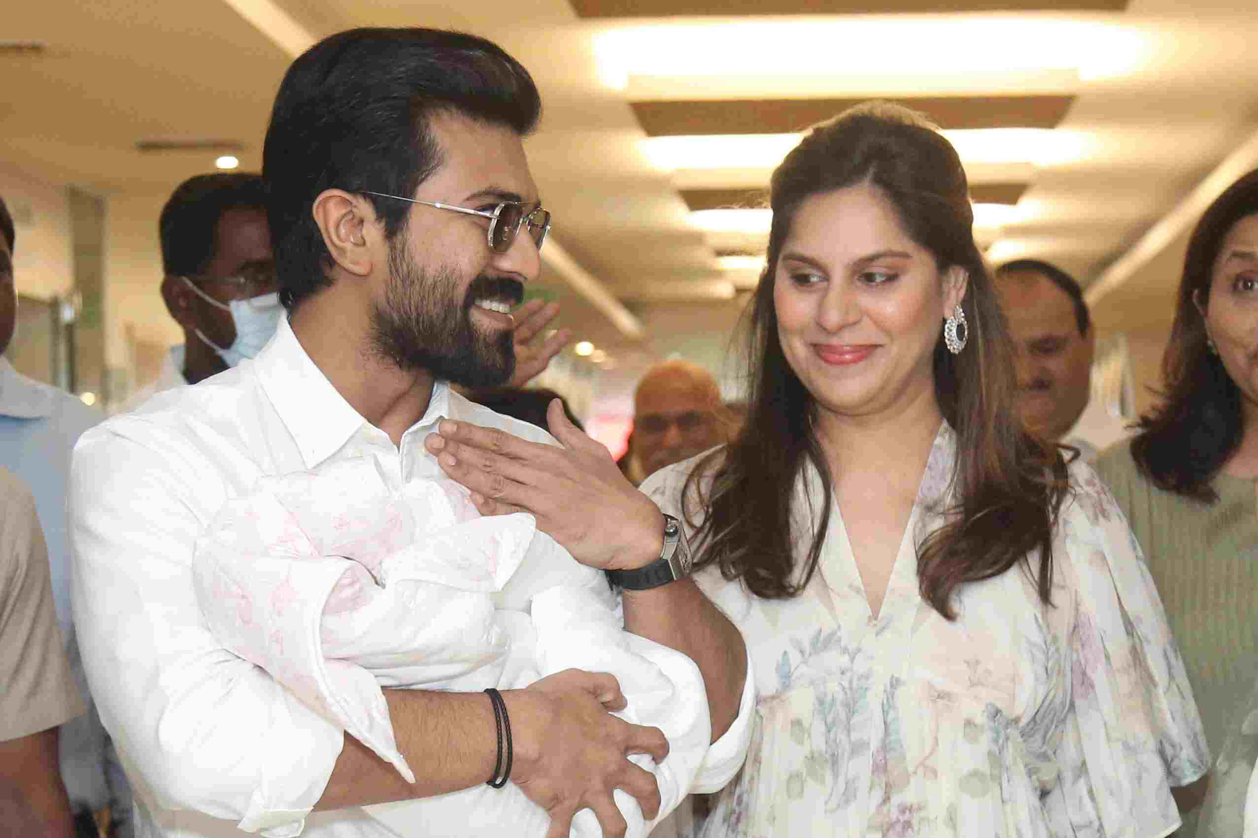 Ram Charan Upasana With their baby girl photos and videos gone viral