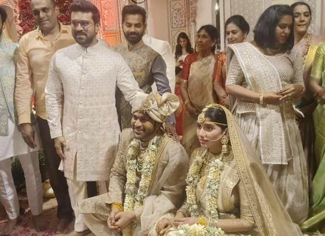 Ram Charan at Sharwanand wedding photos gone viral in social media