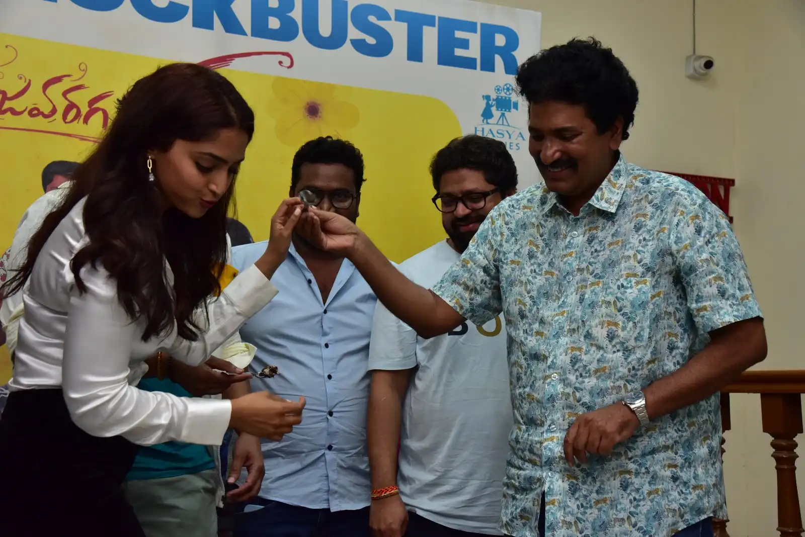 Sree Vishnu Reba Monica John Samajavaragamana success celebration photos