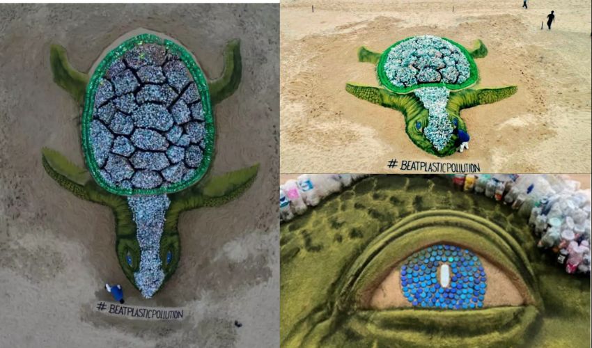 Sudarsan Pattnaik ‘biggest sand turtle’