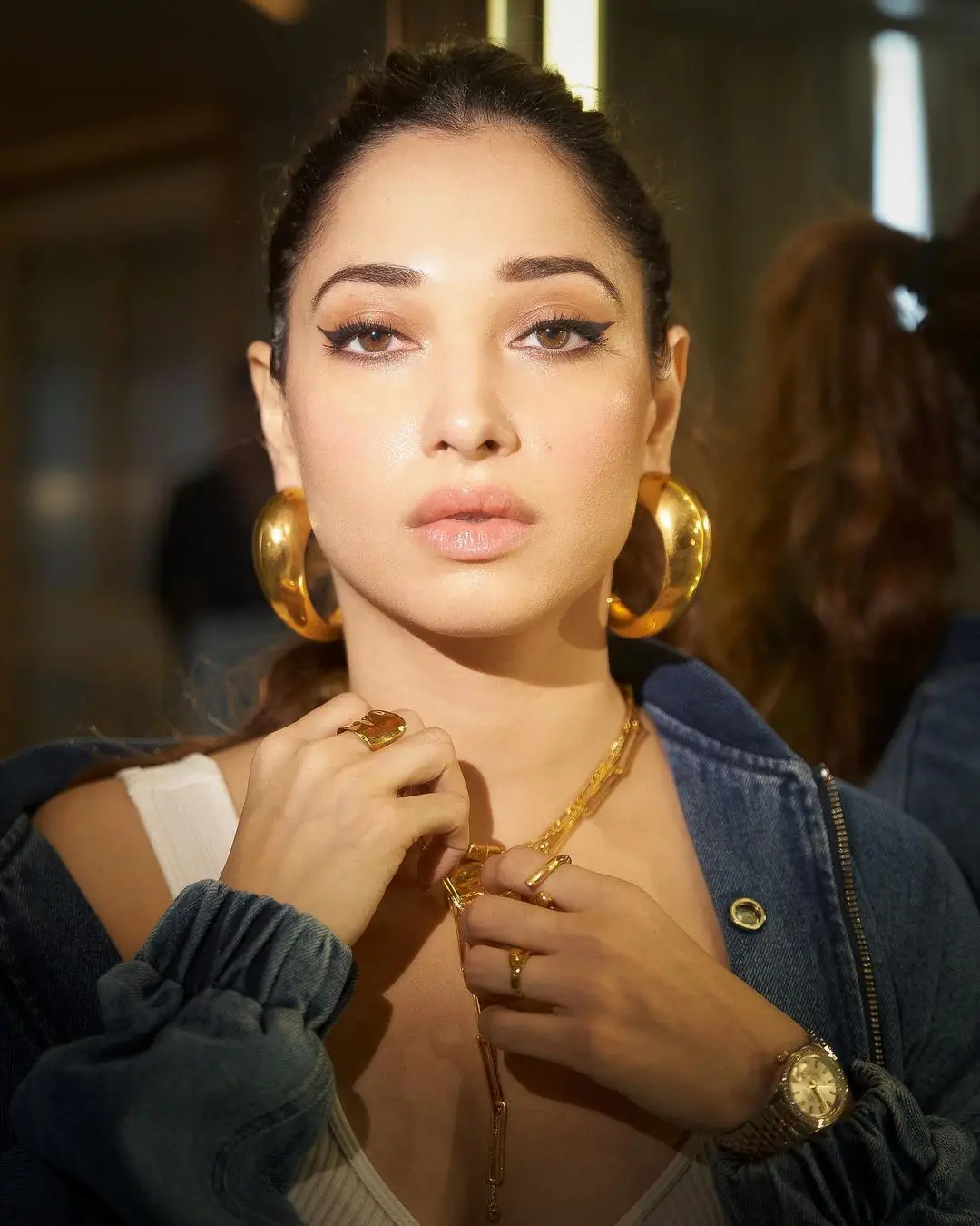 Tamannaah shining in front of the mirror