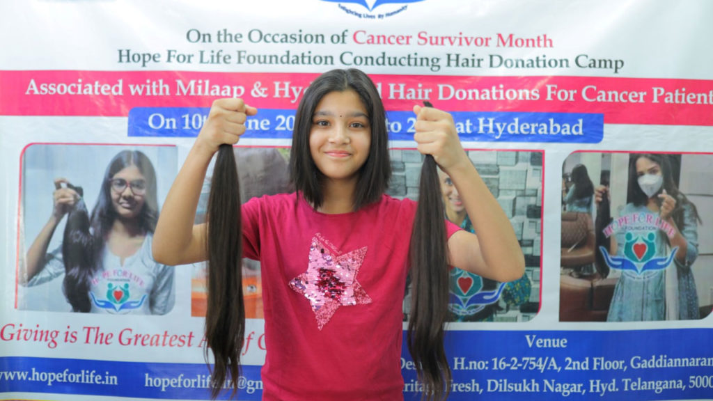 Milap organized a Hair Donation Drive in Hyderabad to support those who have fought and won against cancer