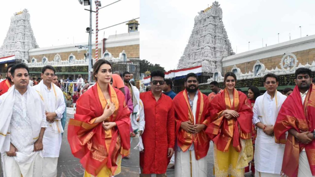 Kriti Sanon and Adipurush unit visits Tirumala Venkateswara Swami Temple