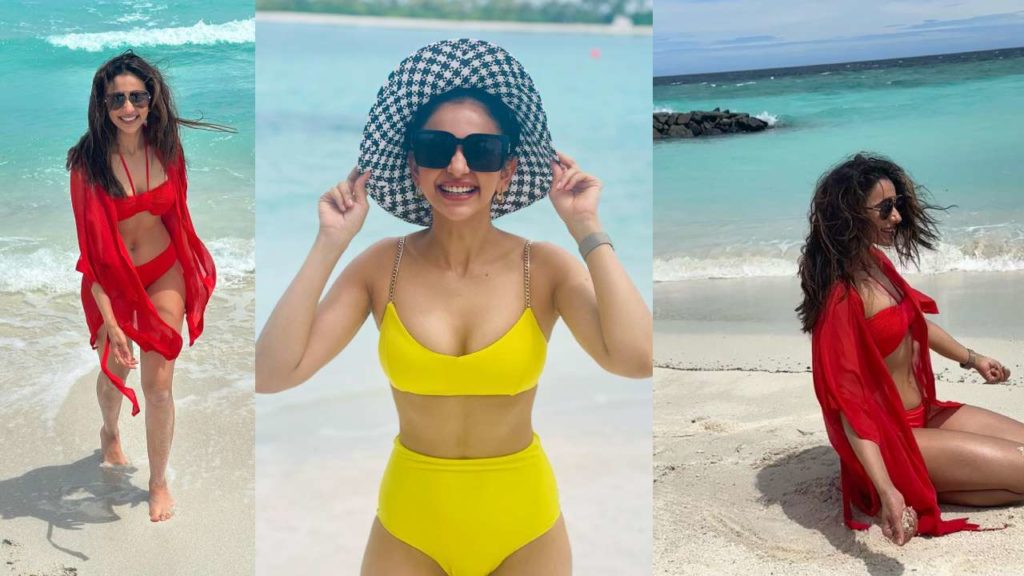 Rakul Preet Singh enjoying in Bikini at Maldives Beaches Rakul Preet Bikini Photos goes Viral