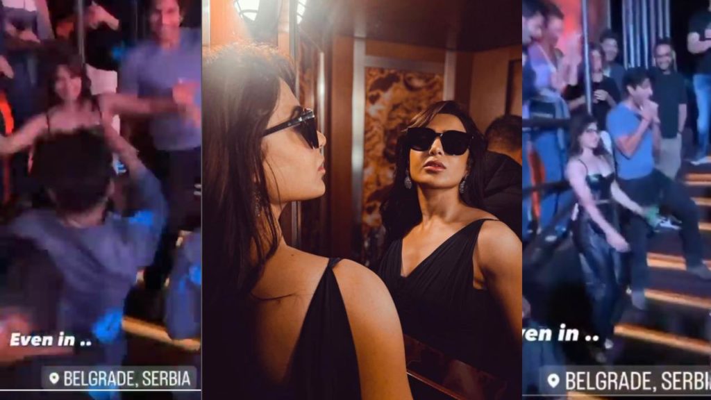 Samantha dancing for oo antavaa oo oo antavaa song in Serbia pub