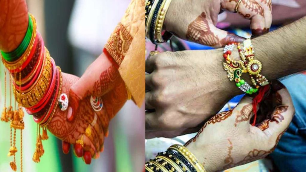 woman tied rakhi