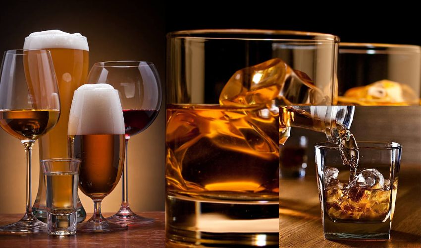 Alcohol in Glass Glasses
