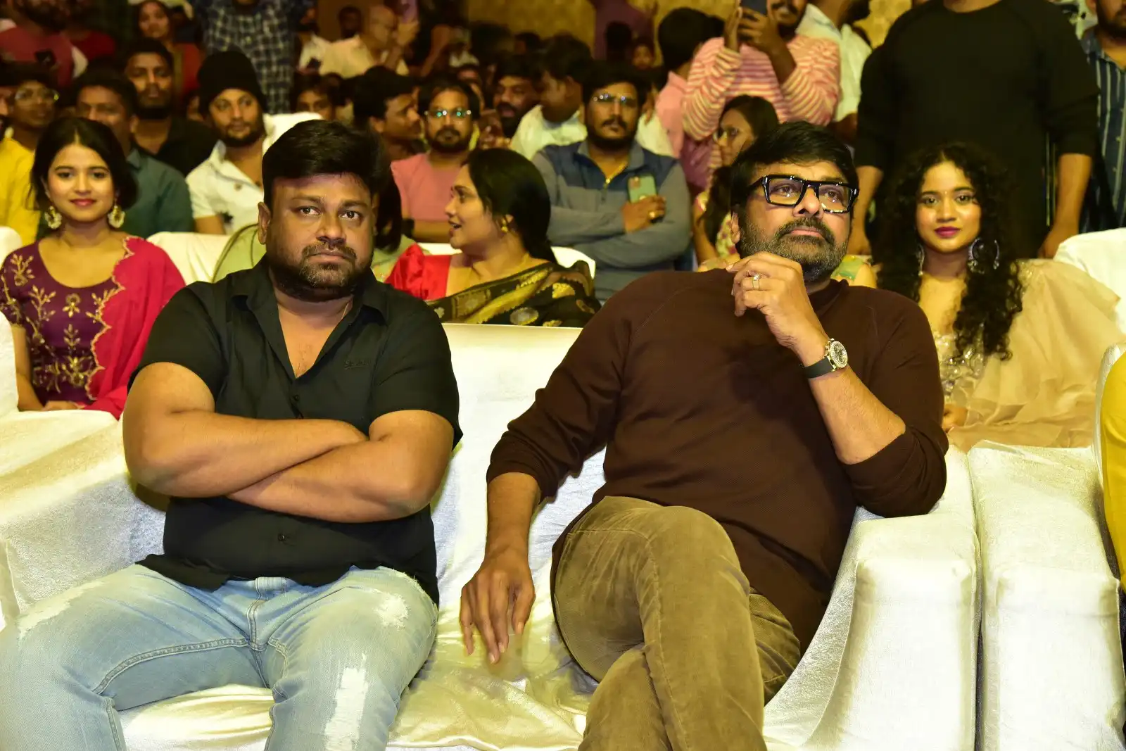Anand Deverakonda Viraj Ashwin Vaishnavi Chaitanya Chiranjeevi at Baby movie event