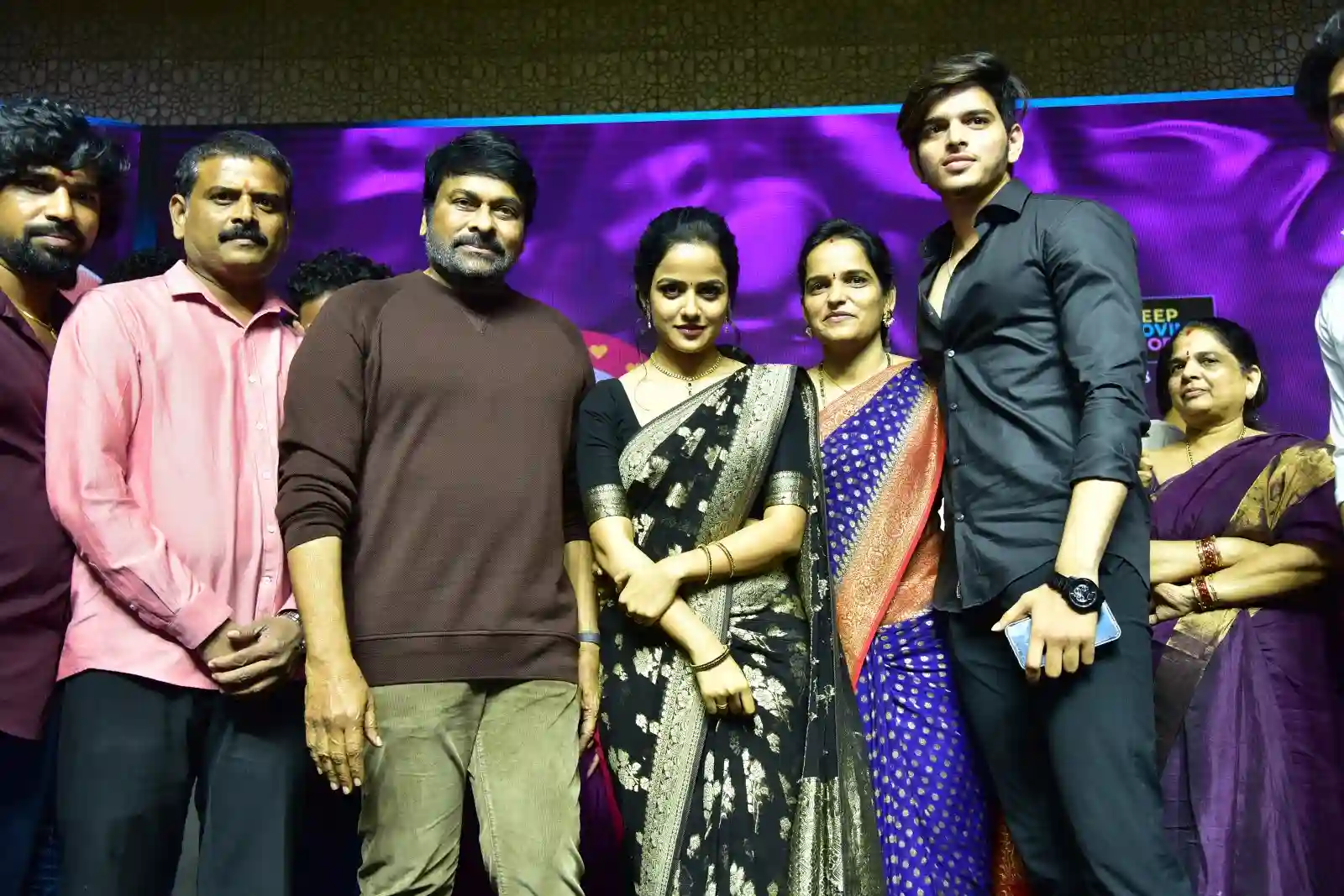 Anand Deverakonda Viraj Ashwin Vaishnavi Chaitanya Chiranjeevi at Baby movie event
