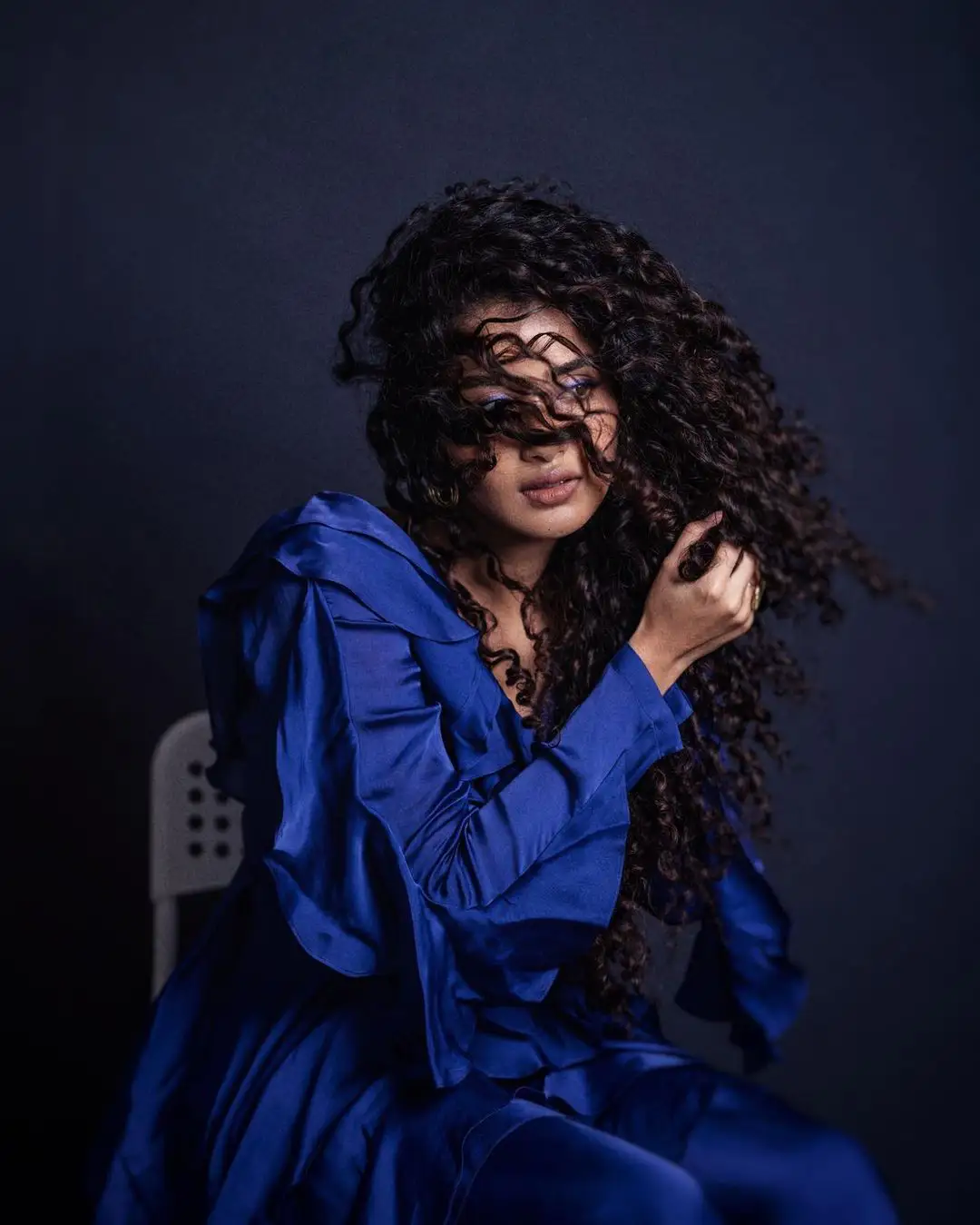 Anupama Parameswaran Cute Looks with Curly Hair