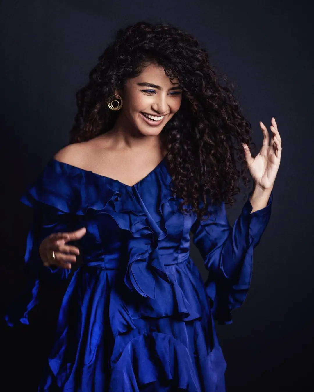Anupama Parameswaran Cute Looks with Curly Hair