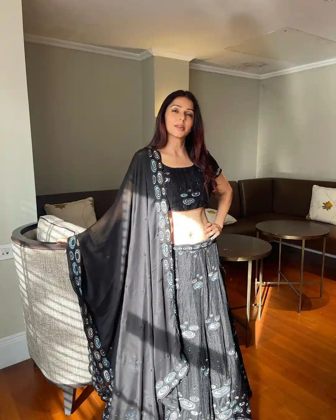 Bhumika Chawla shines in Black Ghagra Dress