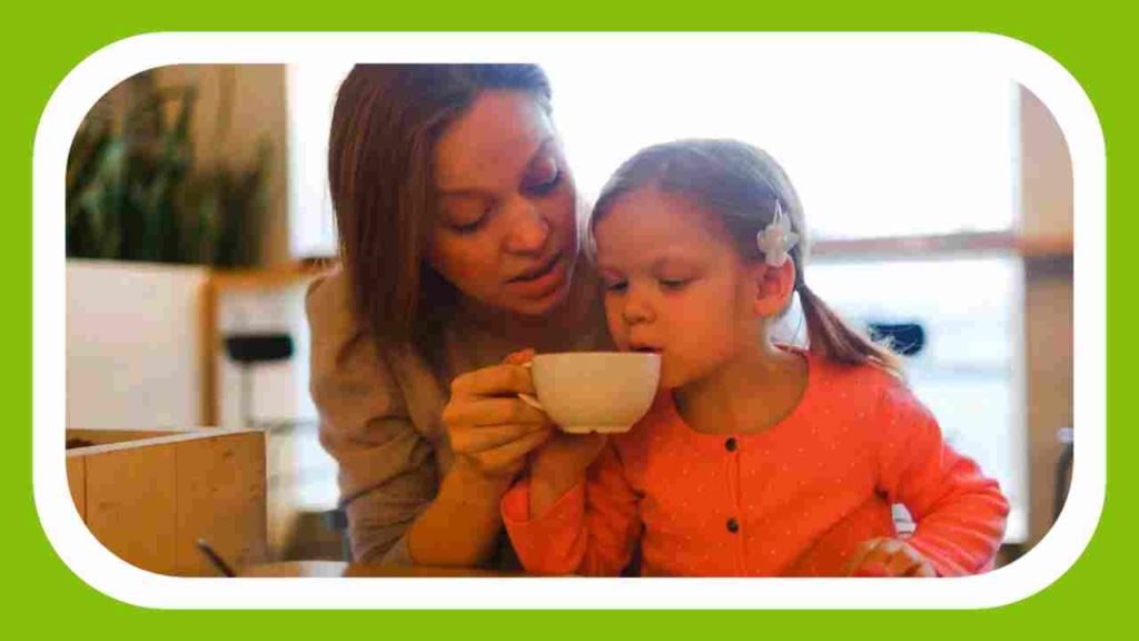 Giving coffee and tea to children