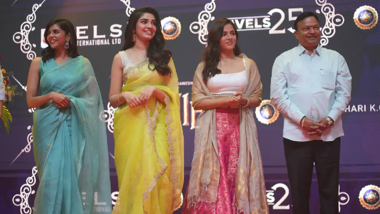 Krithi Shetty Kalyani Priyadarshan Wamiqa Gabbi Photos at Genie Opening function