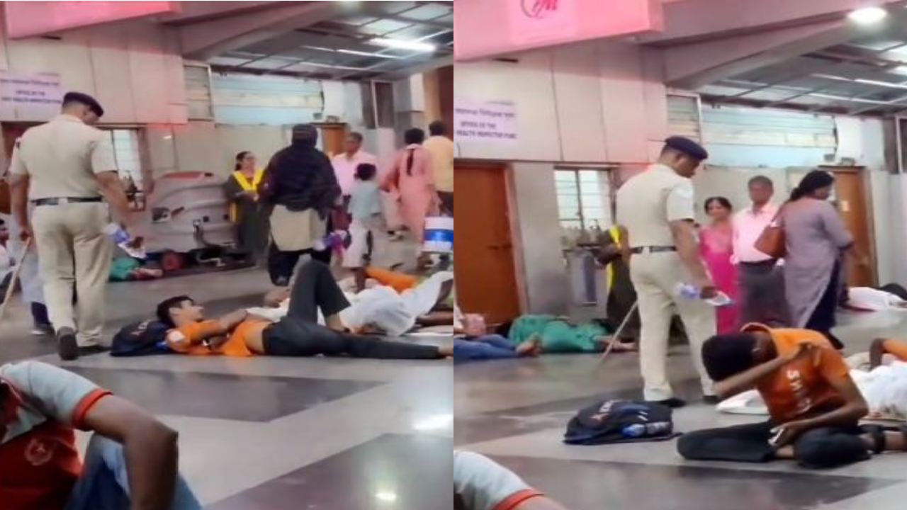 Pune : రైల్వే ప్లాట్ఫామ్పై నిద్రిస్తున్న ప్రయాణికులపై నీళ్లు పోసిన పోలీస్ .. ‘రిప్ హ్యుమానిటీ’ అంటూ స్పందించిన నెటిజన్లు Pune : రైల్వే ప్లాట్ఫామ్పై నిద్రిస్తున్న ప్రయాణికులపై నీళ్లు పోసిన పోలీస్ .. ‘రిప్ హ్యుమానిటీ’ అంటూ స్పందించిన నెటిజన్లు
