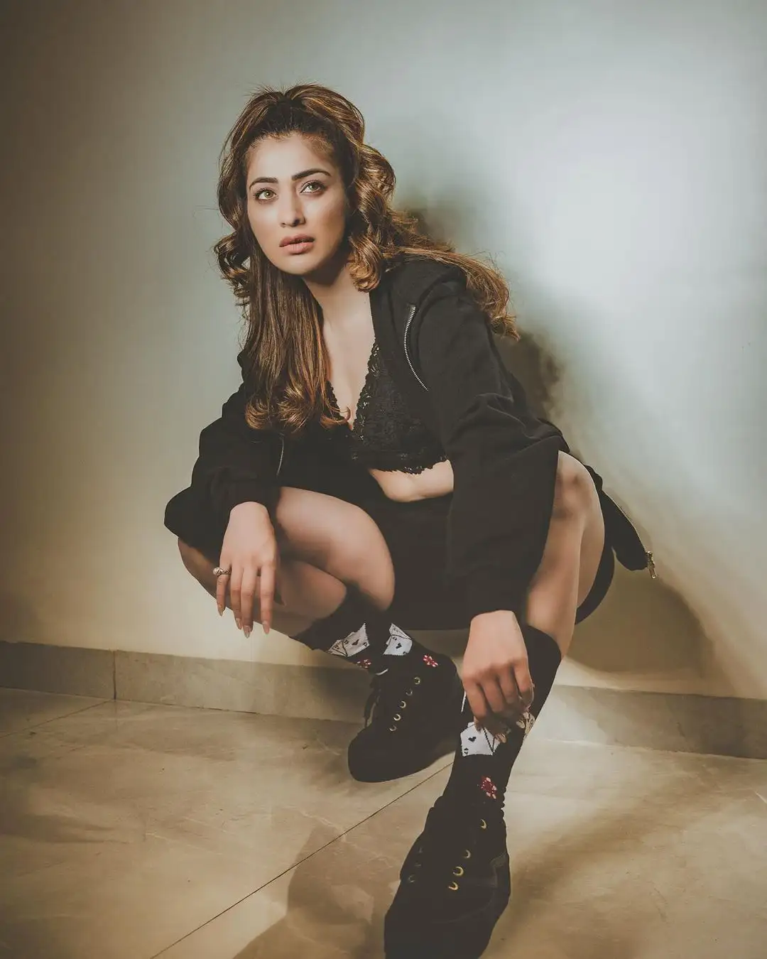 Raai Laxmi Stunning Looks in Black Dress
