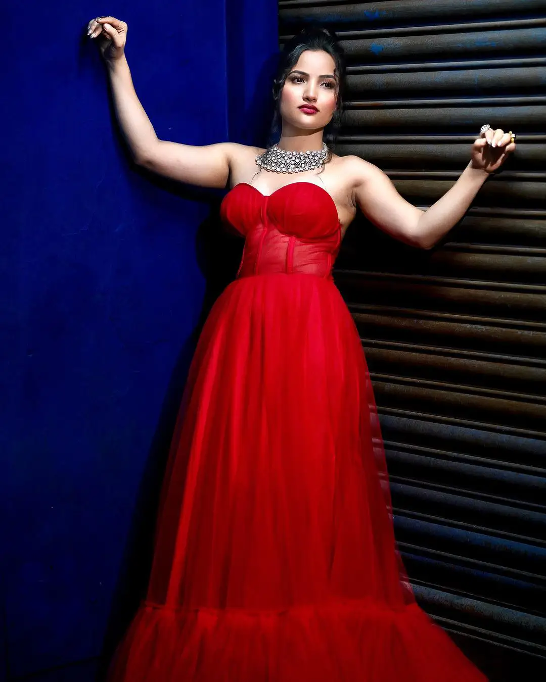 Siri Hanumanthu Dazzling looks in Red Dress