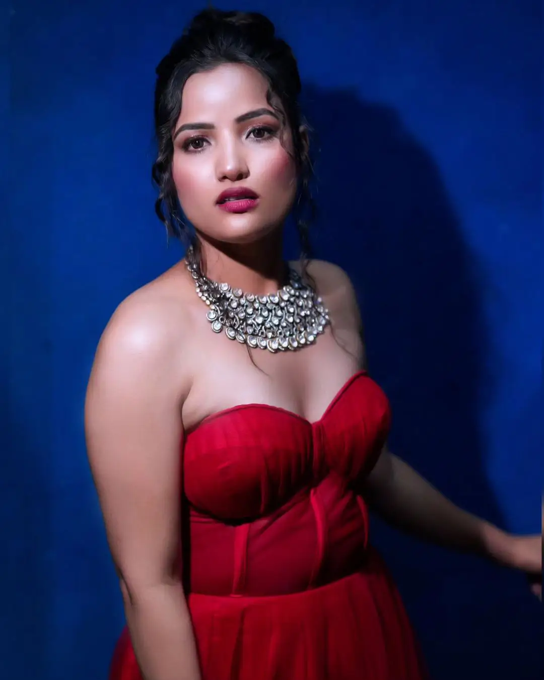 Siri Hanumanthu Dazzling looks in Red Dress