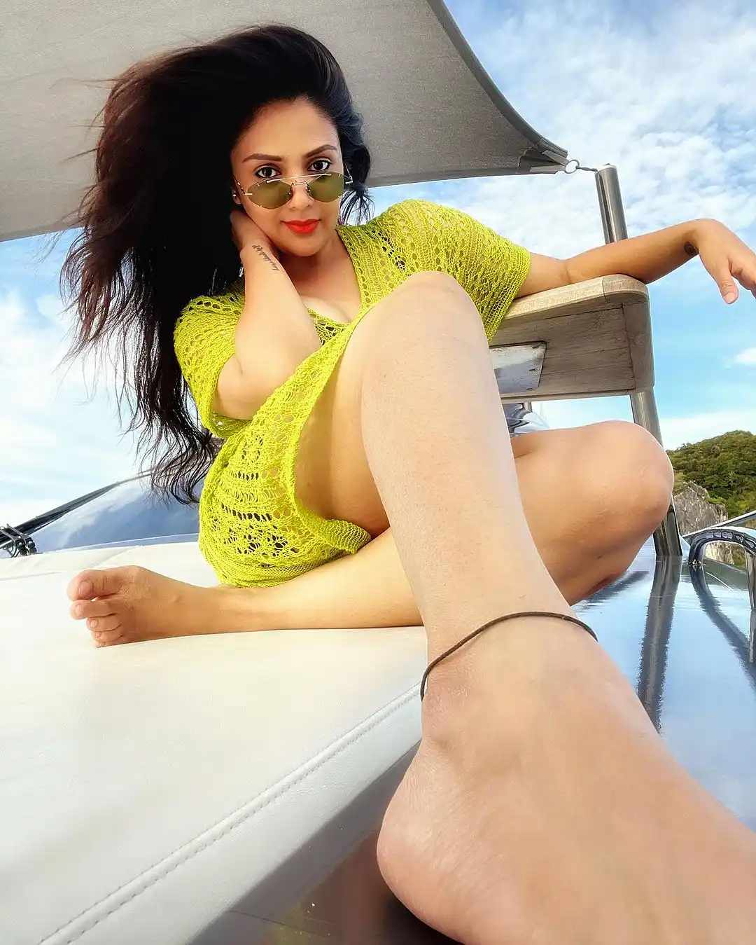 Sreemukhi special poses in Sea at Thailand